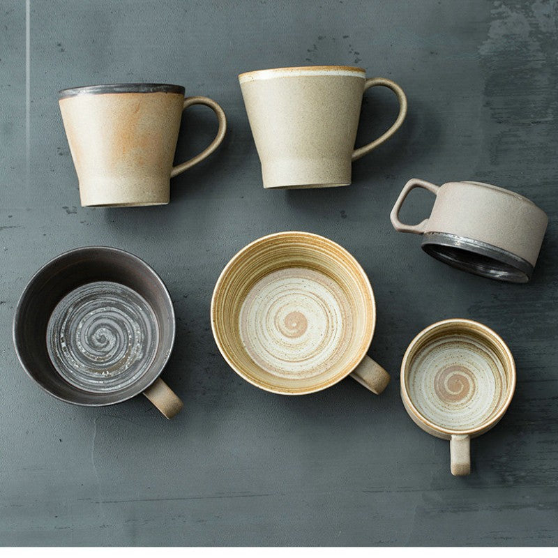 Japanese Style Helices Ceramic Coffee Mug Vintage Cup