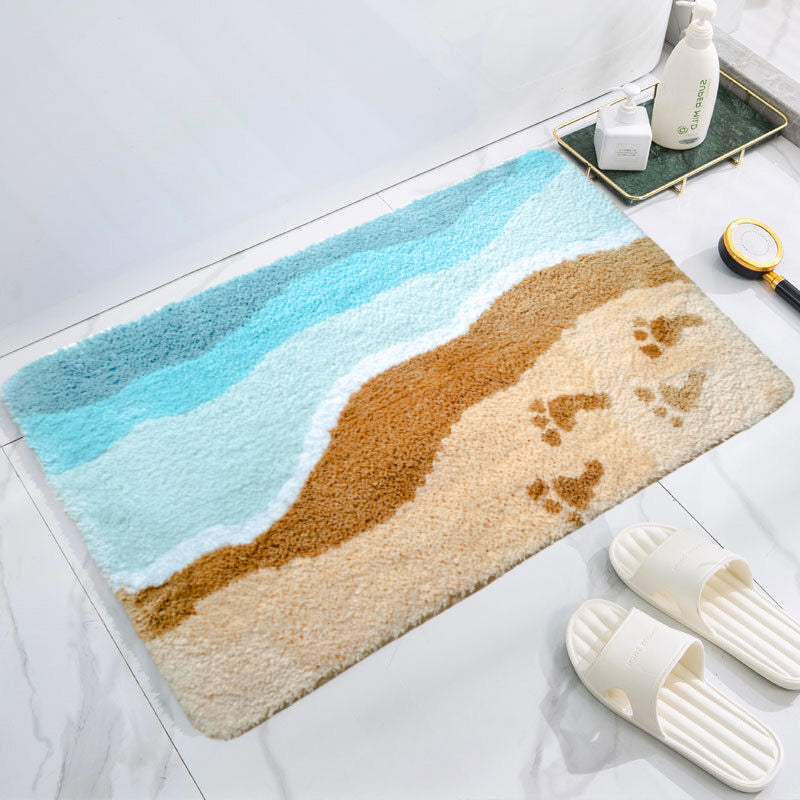  Footprints on the Beach Tufted Bath Mat