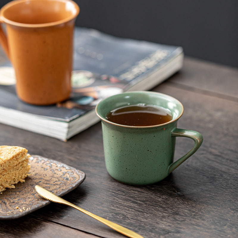 Japanese Style Short Ceramic Mug Vintage Cup for Coffee or Tea