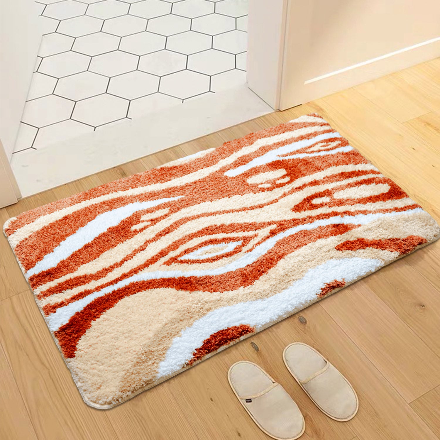  Jupiter Stripes Pattern Tufted Bath Mat